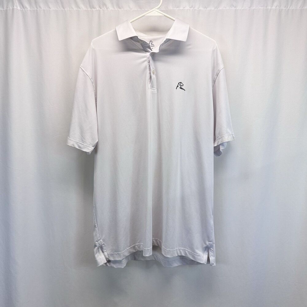 Rhoback Mens XL Performance Polo Shirt White Short Sleeve Golf Country Club Prep